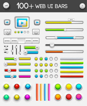 big collection of web ui elements. vector illustration