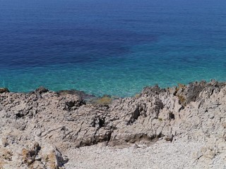 Fototapeta na wymiar The erosion at the coast of Veli Rat on Dugi Otok in Croatia