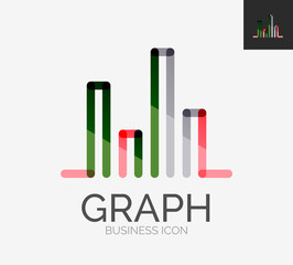 Minimal line design logo, chart, graph icon