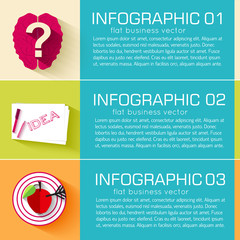 Business flat infographic template with text fields. Vector Illu