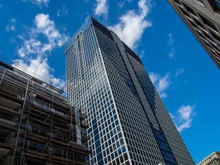 Two dynamic skyscrapers in  Frankfurt, Germany
