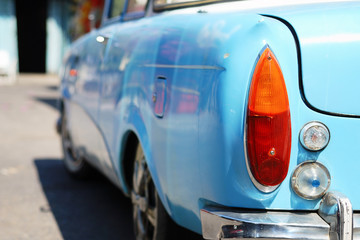 Rear light of a retro car detail