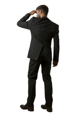 Beobachter vor weissem Hintergrund