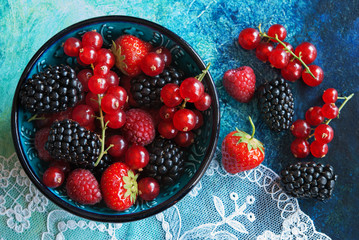 Summer berries in bowl