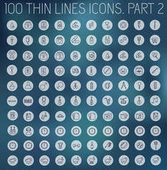 part 2 of collection thin lines pictogram icon set concept backg
