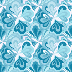 Vector doodle hand drawn seamless floral pattern