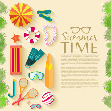 summer vecetion time background vector illustration concept