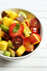 Fruit salad on table