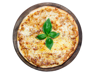 Pizza Margarita top view