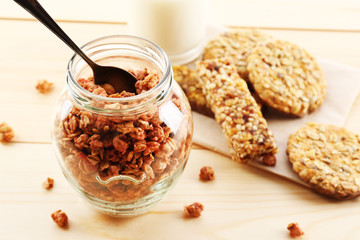 Granola on table