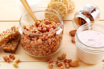 Granola on table
