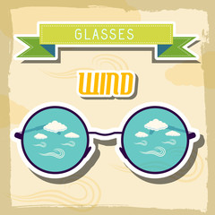 set retro glasses background concept.  illustration