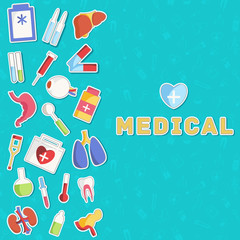 Medicine flat icons set concept. Vector illustration