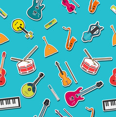flat music instruments background concept. Vector illustrator