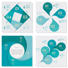 Collection of clean number banners template/website layout.