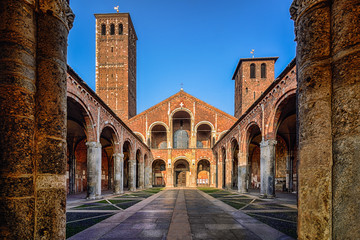 S.Ambrogio church,Milan - obrazy, fototapety, plakaty