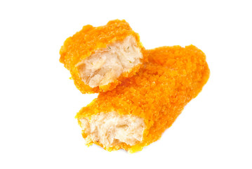 fish sticks on a white background