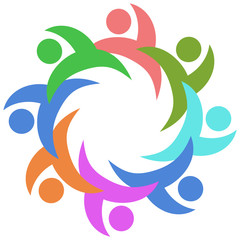 abstract color people around