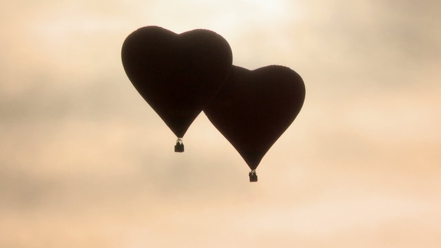Hot air balloons in shape of hearts