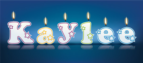 KAYLEE written with burning candles