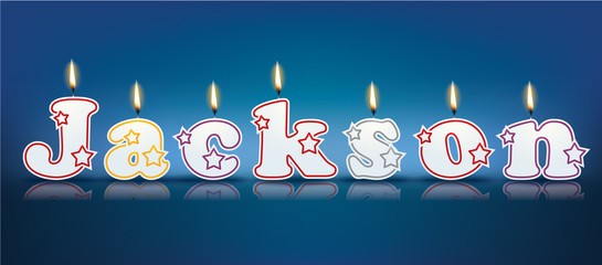 JACKSON written with burning candles