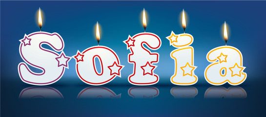 SOFIA written with burning candles