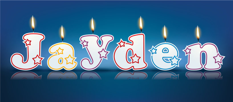 JAYDEN written with burning candles