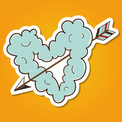 Cloud heart with arrow.