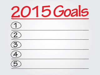 2015 Goals vector concept, chart, diagram, presentation