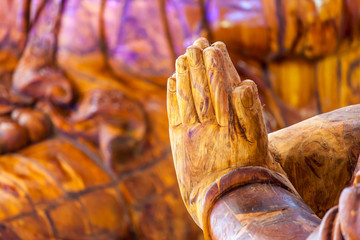 Buddha put the palms of the hands together in salute
