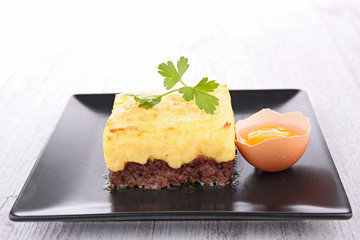 mashed potato and beef