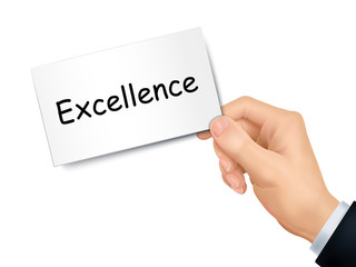 excellence card in hand