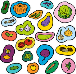 doodle vegetables set