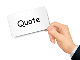 quote card in hand