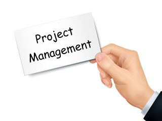project management card in hand