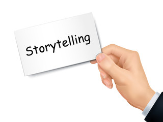 storytelling card in hand