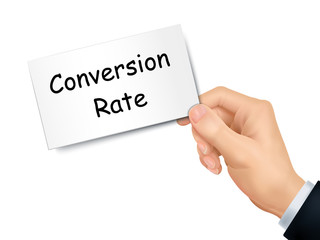 conversion rate card in hand