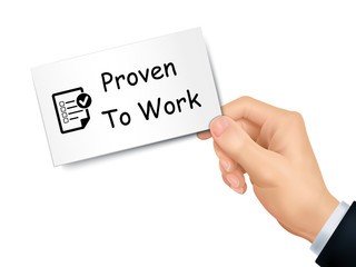 proven to work card in hand