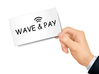 wave and pay card in hand
