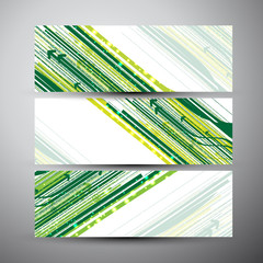 Vector banners set with abstract hi-tech background