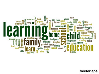Vector conceptual  education word cloud