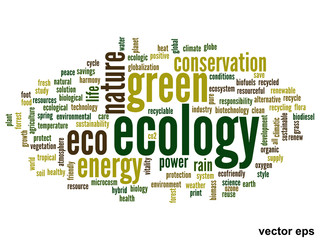 Vector conceptual ecology word cloud