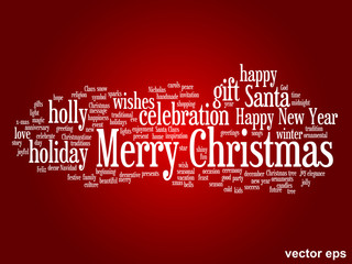 Conceptual Merry Christmas word cloud