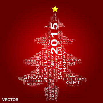 Conceptual Christmas Holiday Word Cloud