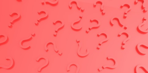 red 3D question marks on red background