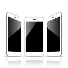 realistic white smartphone