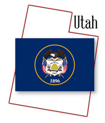 Utah State Map and Flag