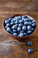 Sweet blueberries in a bowl