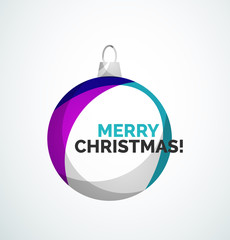 Merry Christmas card - abstract ball, bauble