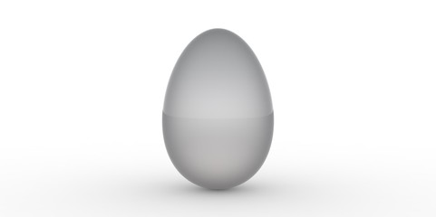 grey silver 3d easter egg white background